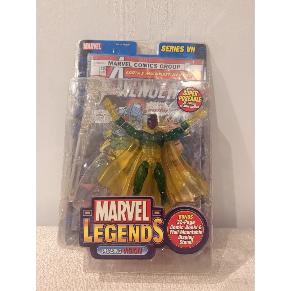 Marvel Legends Series VIl Phasing Vision Action Figure w/ Comic Book & Stand '04